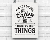 Coffee Lovers Gift, Gift for Mom, Coffee Print, Coffee Bar Decor, Coffee Sign Poster