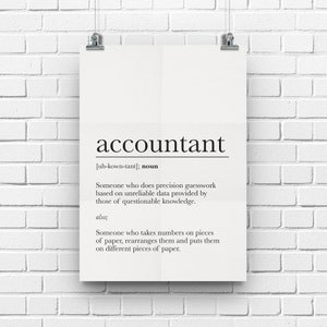 Accountant Gift, New Job Gift For Him, Home Office Decor Wall Art, Coworker Office Gift, Poster print