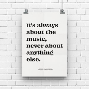 Eddie Van Halen, Van Halen Lyrics, Guitarist Gift, Musician Poster Print