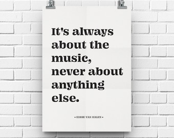 Eddie Van Halen, Van Halen Lyrics, Guitarist Gift, Musician Poster Print