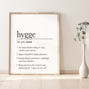 Hygge Poster, Hygge Weihnachtsgeschenk, Hygge Definition, Scandi Poster, Hygge Wand Kunstzeichen, Posterdruck Bild 8