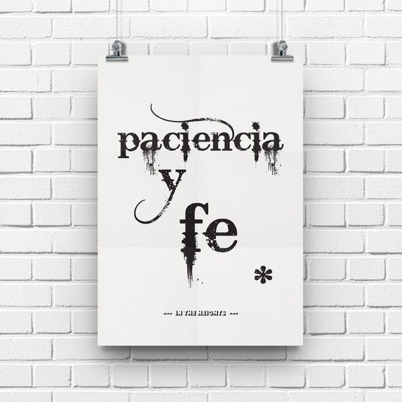 Buy Spanish Printed Poster Paciencia Y Fe Patience and Faith in Online in  India 