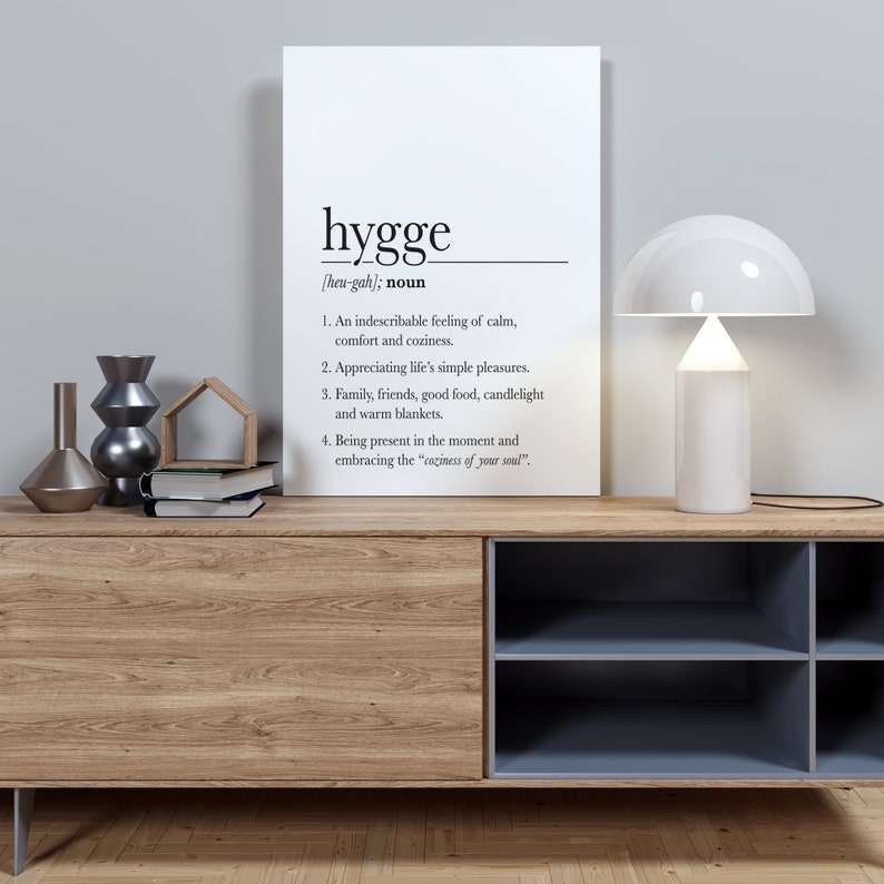 Hygge Poster, Hygge Weihnachtsgeschenk, Hygge Definition, Scandi Poster, Hygge Wand Kunstzeichen, Posterdruck Bild 5