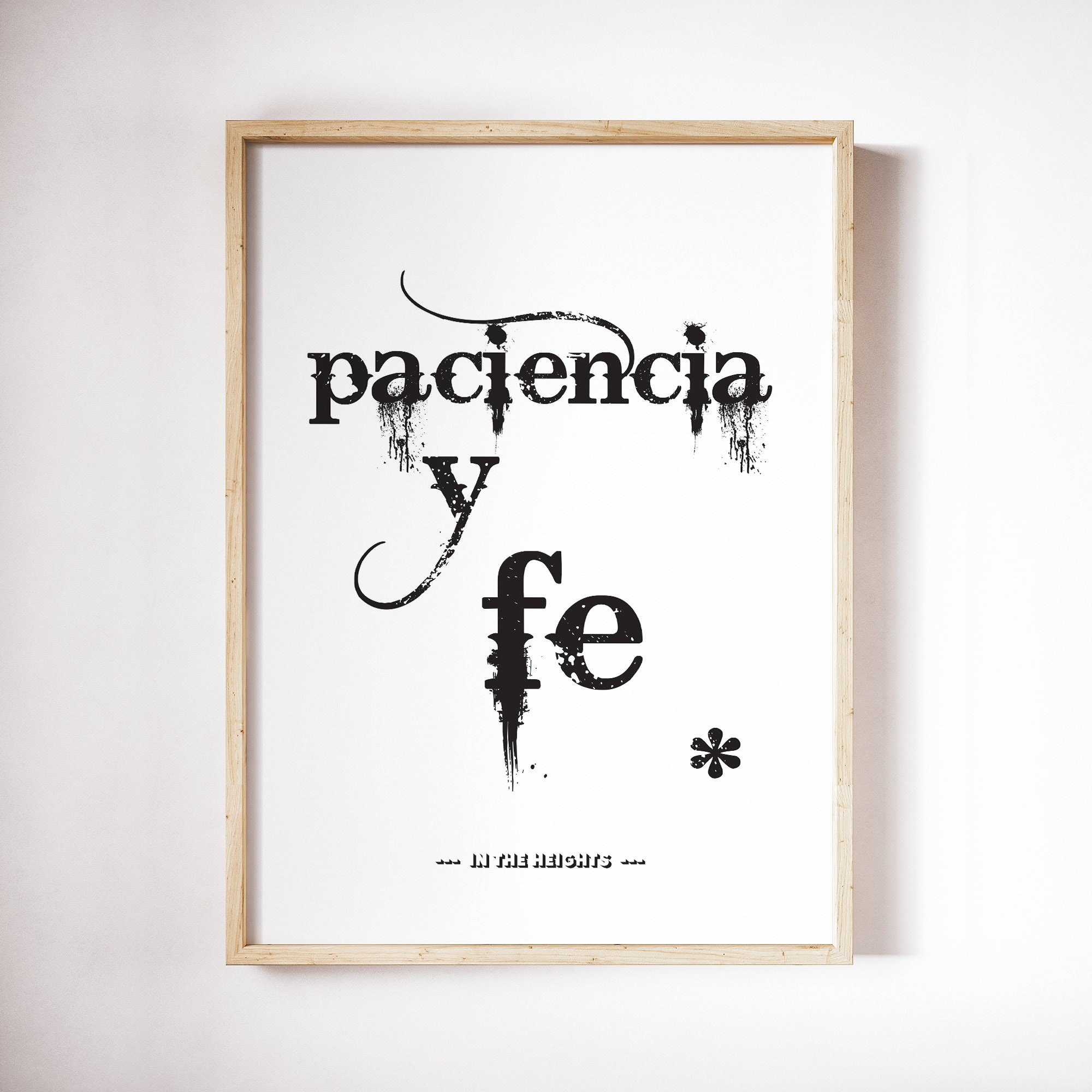 Buy Spanish Printed Poster Paciencia Y Fe Patience and Faith in Online in  India 