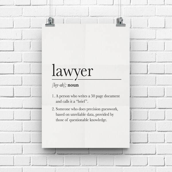 Funny Lawyer Poster - Etsy