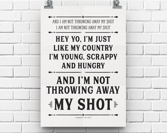 Hamilton Gifts, Hamilton Poster, Hamilton Musical, Hamilton Wall Art, Hamilton Quotes, Alexander Hamilton, Hamilton Decor