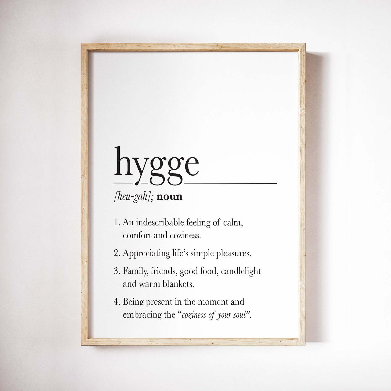 Hygge Poster, Hygge Christmas Gift, Hygge Definition, Scandi Poster
