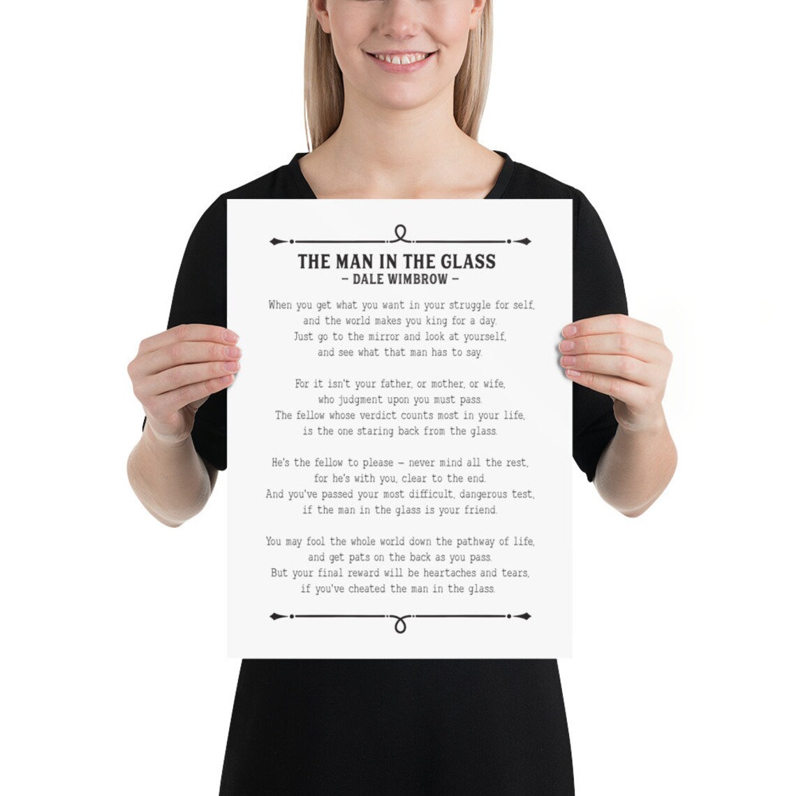 Man in the Glass Poem Print Guy in the Glass Dale Wimbrow - Etsy Australia