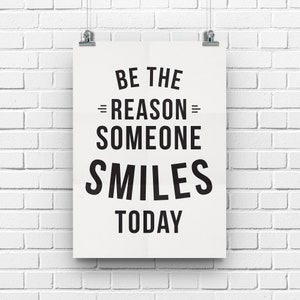 Arte de pared inspirador, cita inspiradora, ser la razón, impresión de cita positiva, cartel de Scandi, impresión de póster