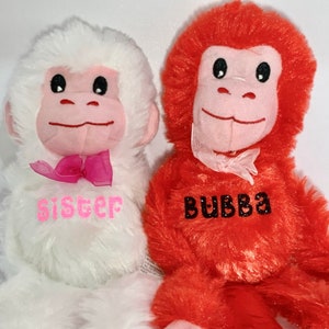 Personalized Monkey Plush | Valentine's Day Monkey | Valentine’s Day Plush | Anniversary Gift | Valentine Plush | Couple Gifts | Gifts