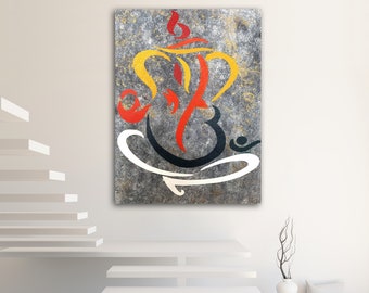 Canvas Print* 12”x18” small size - Ganesh Art - Hindu Modern Art