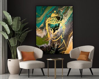 Original art - Buddha art - Modern art - Spiritual art - custom home art - abstract buddha painting