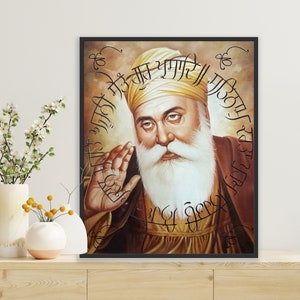 Guru Nanak Dev Ji & Mool Mantra Art Digital Print - diwali gift