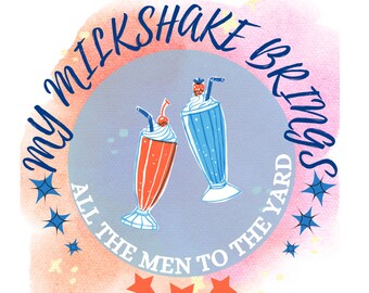 Digital sticker/ PNG file/ colorful milk shakes