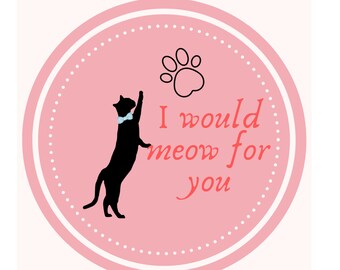 Cat Sticker Printable I Cat-friendly I Pink color I Digital art I PNG file