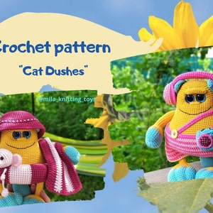 Crochet cat pattern / Russian amigurumi pattern stuffed animal / pdf pattern crochet cat