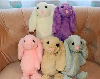 Plush Easter Bunny, Customized Plush Bunny, Personalized Plush Easter Bunny, Easter Basket Filler,  1st Easter Bunny, Babies First Easter