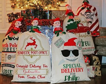 Santa Sacks, Present Wrappings, Christmas Gift Bag, Personalized Bags, North Pole Mail, Saint Nicholas Mail, North Pole Delivery, Burlap Bag