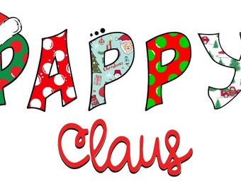 Pappy Claus, Christmas Graphic, Christmas Image, Holiday Graphic, Merry Christmas, Santa Hat Image, XMas Clip Art, Happy Holidays, SVG, PNG