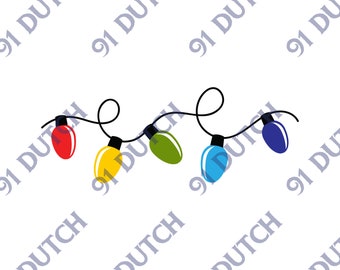 Xmas lights, Christmas Graphic, Christmas Image, Holiday Graphic, Merry Christmas, Santa Hat Image, XMas Clip Art, Happy Holidays, SVG, PNG