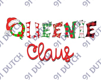 Queenie Claus, Christmas Graphic, Christmas Image, Holiday Graphic, Merry Christmas, Santa Hat Image, XMas Clip Art, Happy Holidays, SVG