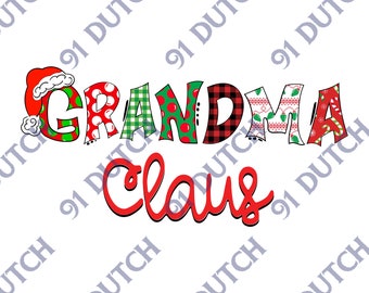 GrandmaClaus, Christmas Graphic, Christmas Image, Holiday Graphic, Merry Christmas, Santa Hat Image, XMas Clip Art, Happy Holidays, SVG, PNG
