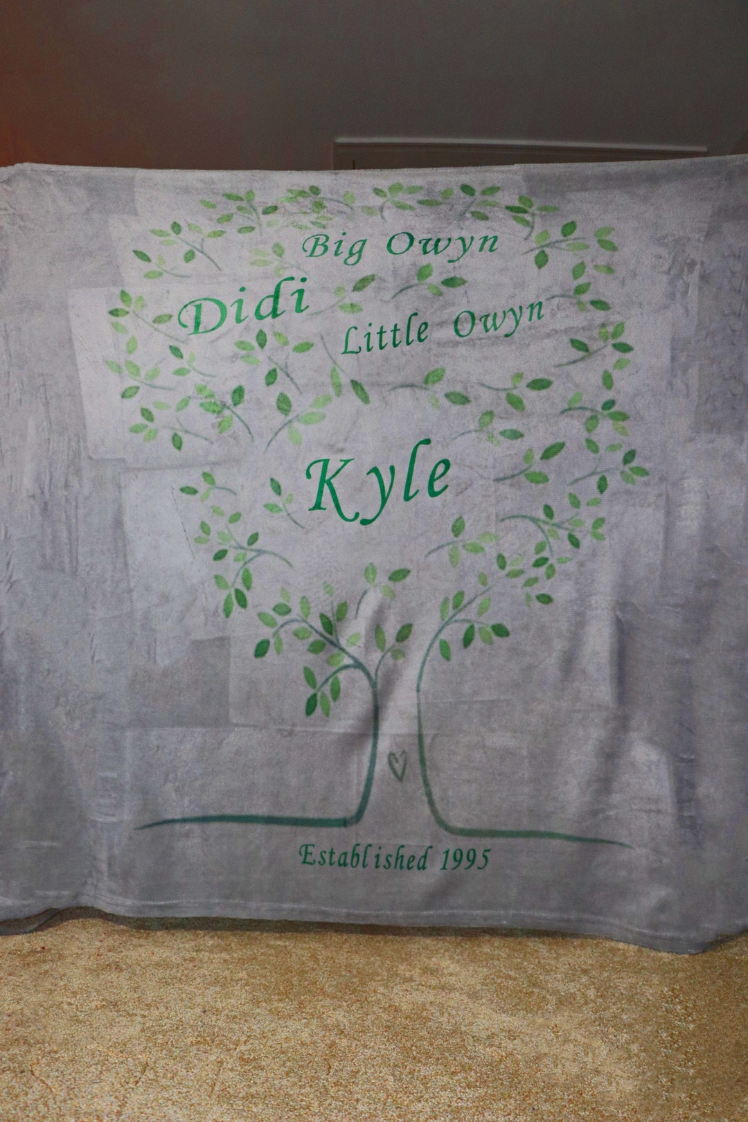 Family Tree Blanket, Tree Throw Blanket, Customized Blanket, Custom