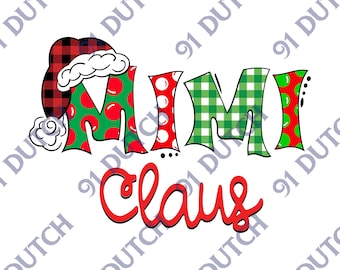 Mimi Claus, Christmas Graphic, Christmas Image, Holiday Graphic, Merry Christmas, Santa Hat Image, XMas Clip Art, Happy Holidays, SVG, PNG