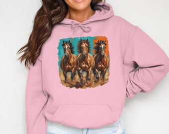 Wilde westenpaard PNG, western paard sublimatie ontwerp, cowboypaard shirt afbeelding, geschilderd paard kunst, DTF digitale download