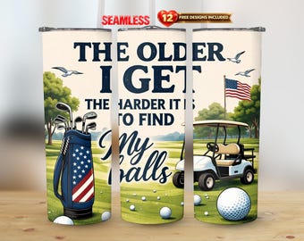 Grappige golf 20oz rechte beker wrap png-ontwerp golfliefhebber naadloze sublimatie | Direct downloaden