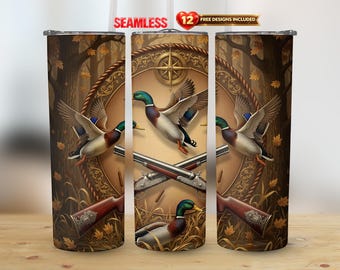 Duck Hunt watervogels luxe omslagbeker, 20 oz, rechte beker, png | Naadloze sublimatie | Instant Download Wilde eend op jacht