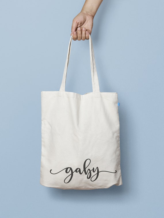 Canvas tote bag with name deals