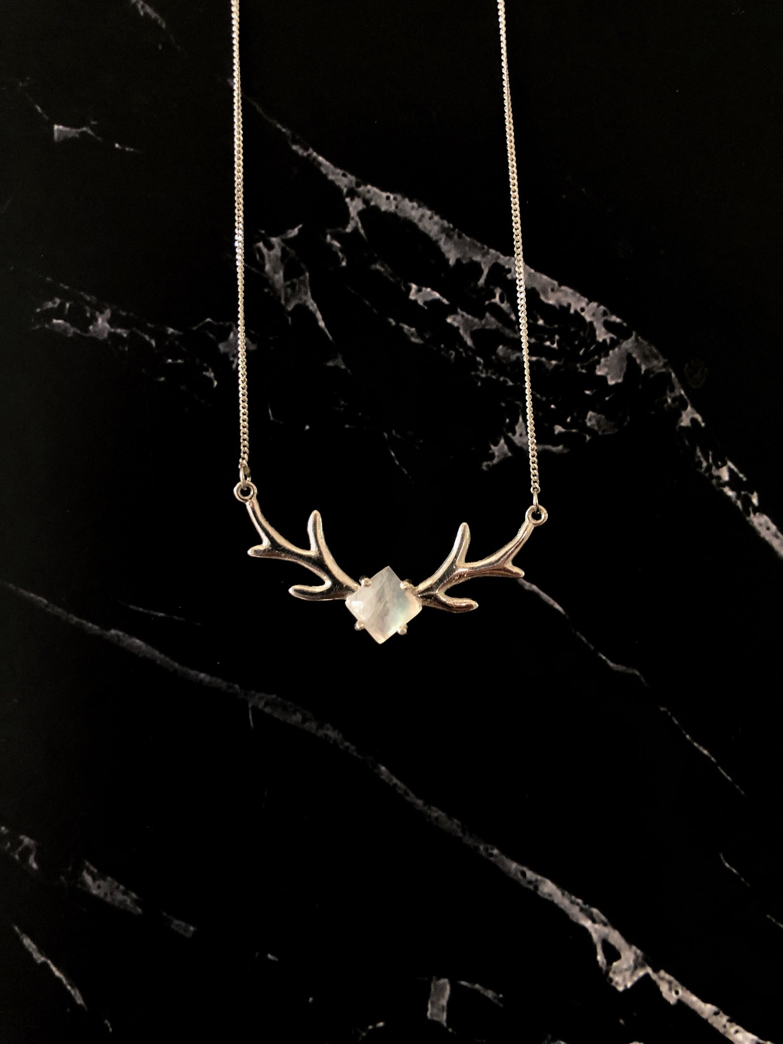 Stag Sterling Silver Necklace Shadow and Bone Amplifier Etsy