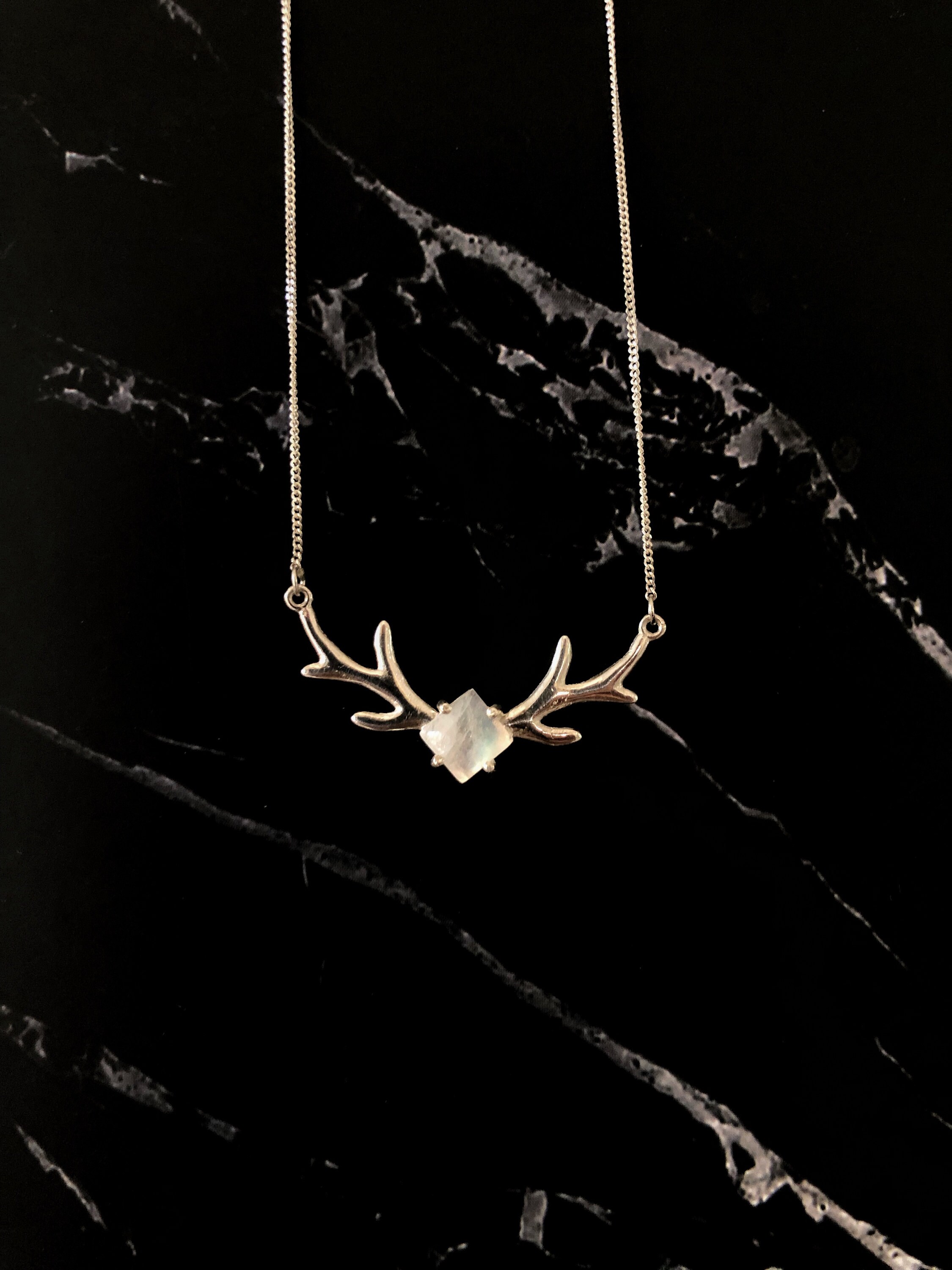 Stag Sterling Silver Necklace Shadow and Bone Amplifier Etsy