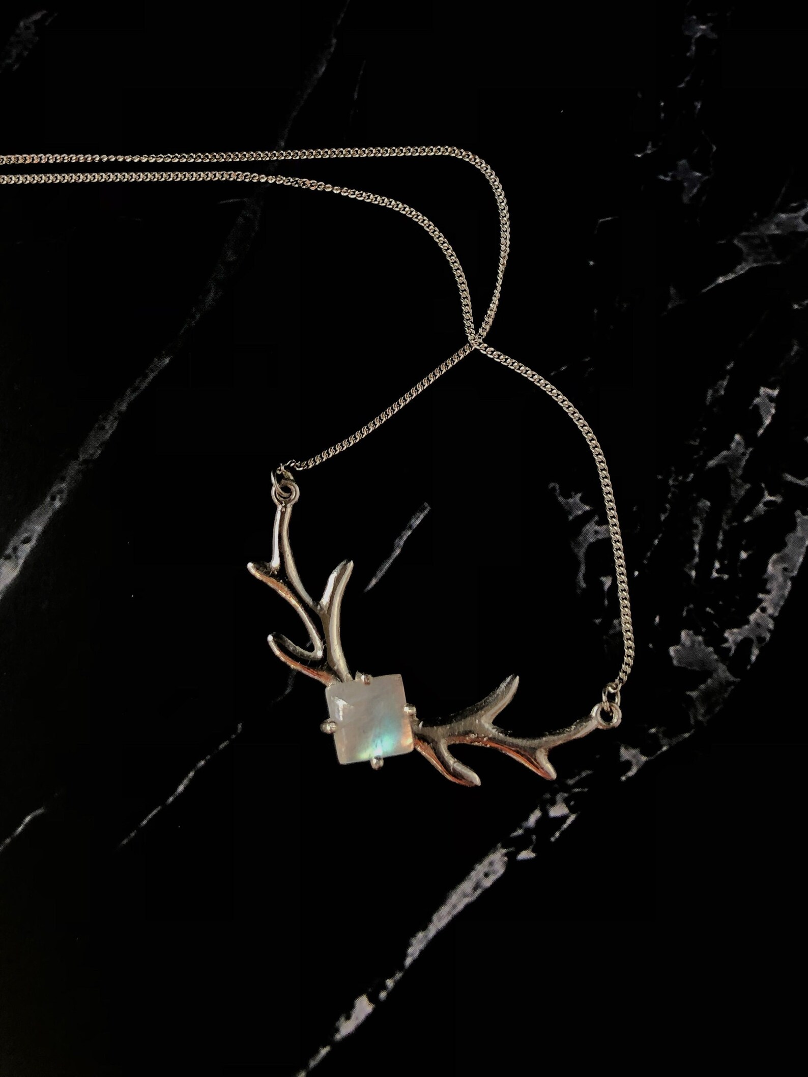 Stag Sterling Silver Necklace Shadow and Bone Amplifier Etsy