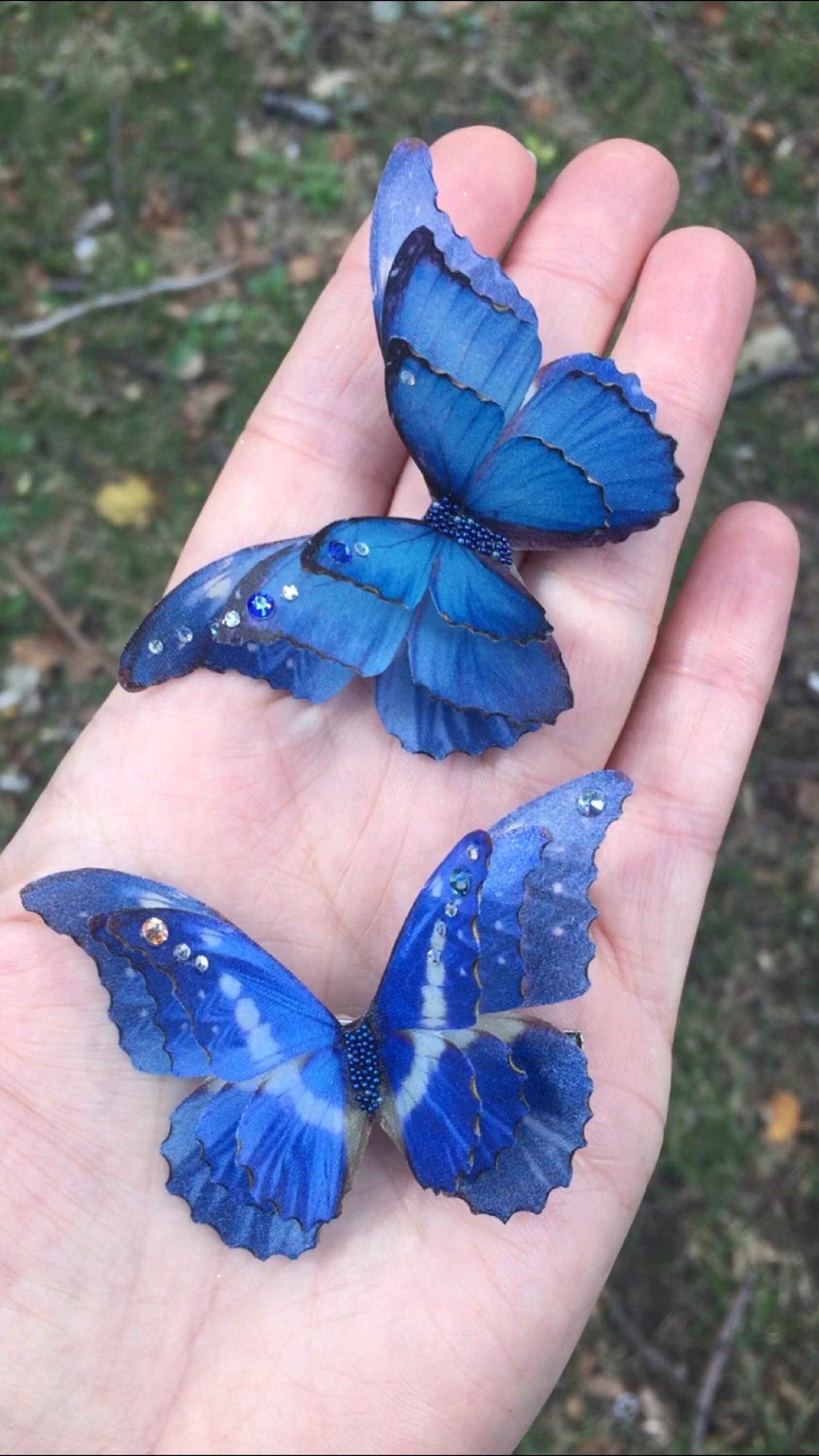 Set Handmade Silk Butterfly Pretty silk Butterflies Hair Etsy