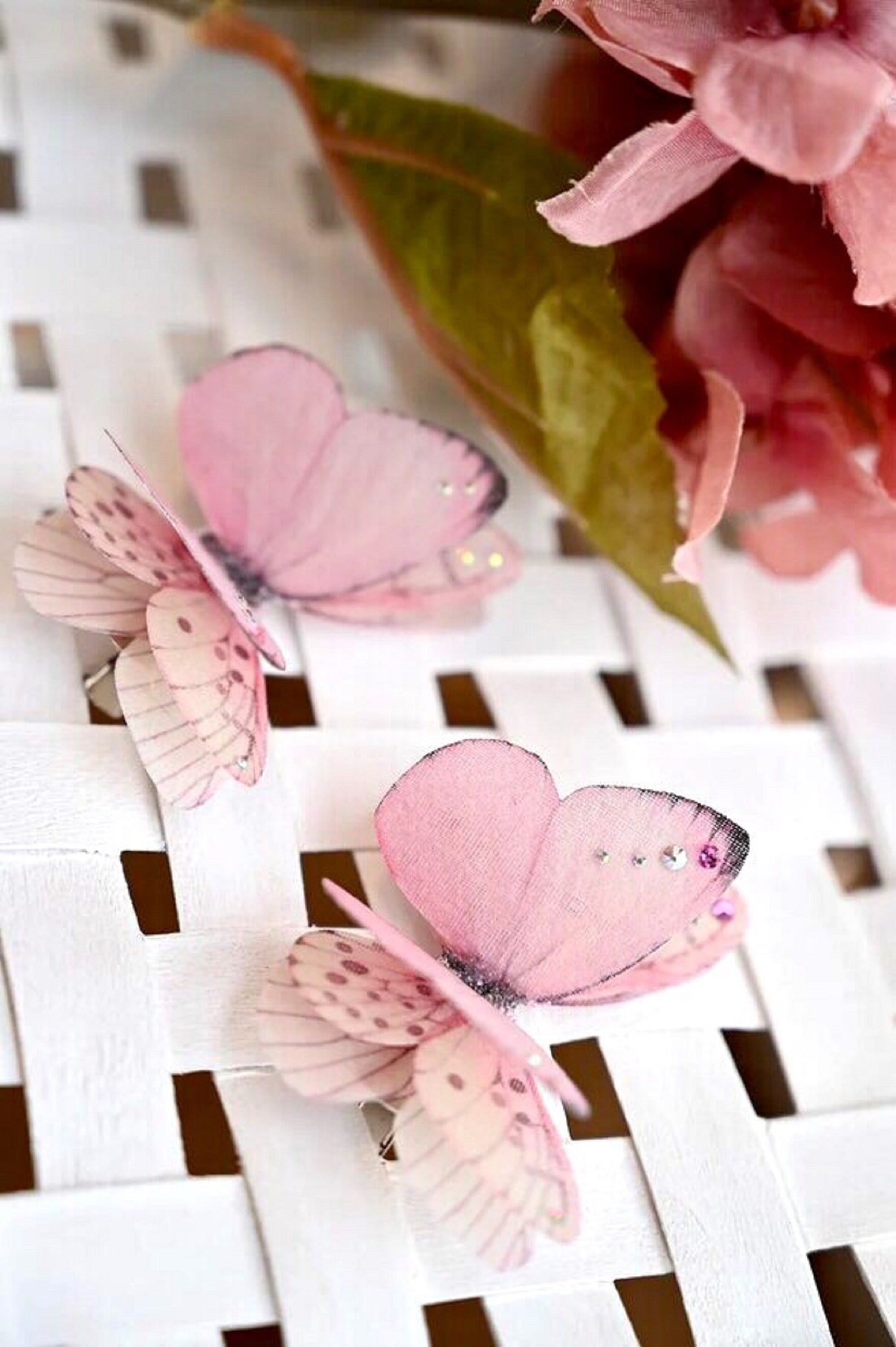 3D Blush Pink Butterfly Pure Silk Butterflies Сute Hair Etsy