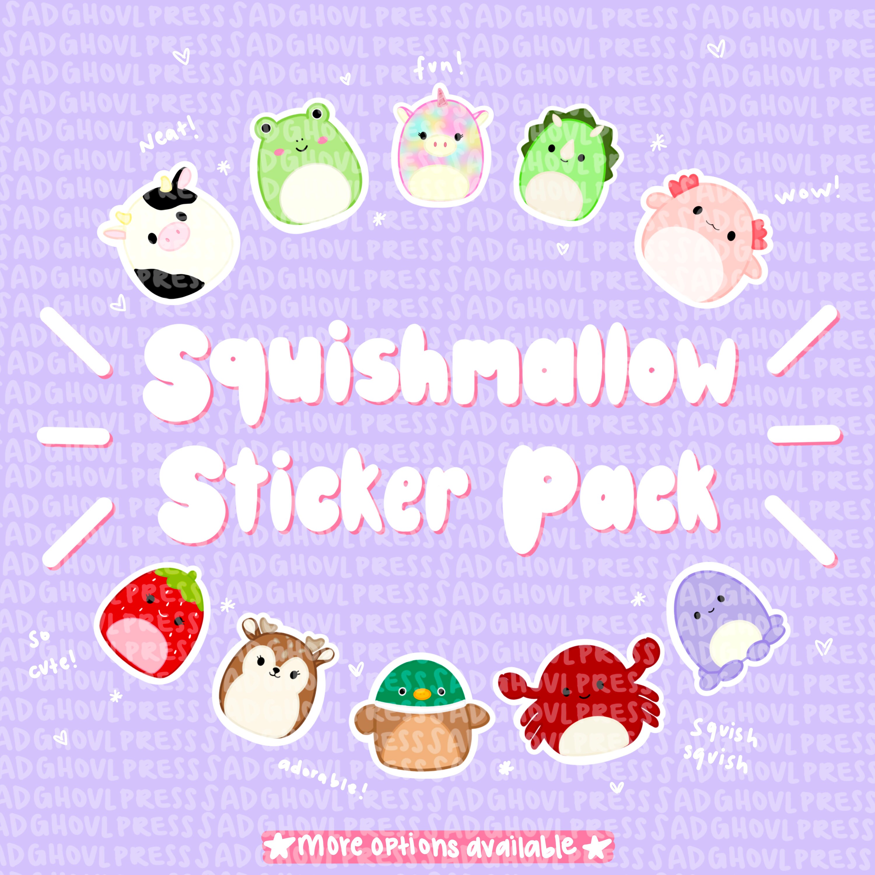 Squishmallow Sticker Pack 50 Designs Squishmallow Cute Etsy