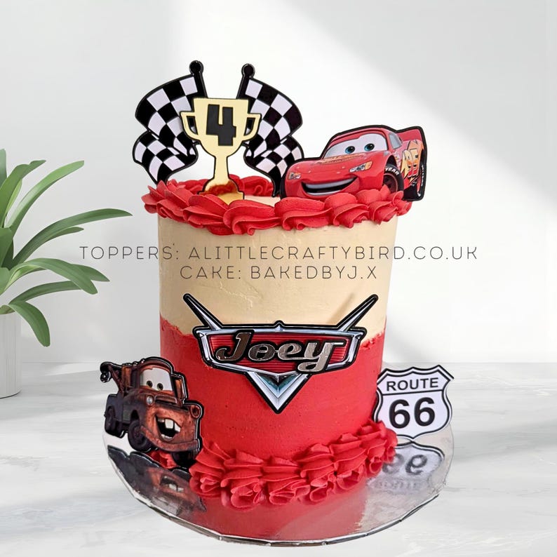 Car Themed Cake Charm / Topper Set image 1