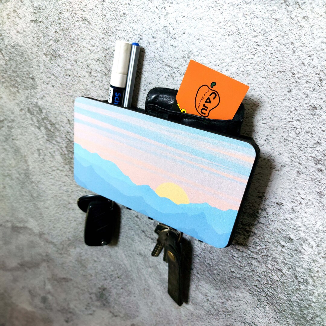 Sunset Wall Organizer Key and Wallet Holder Letter Holder Etsy