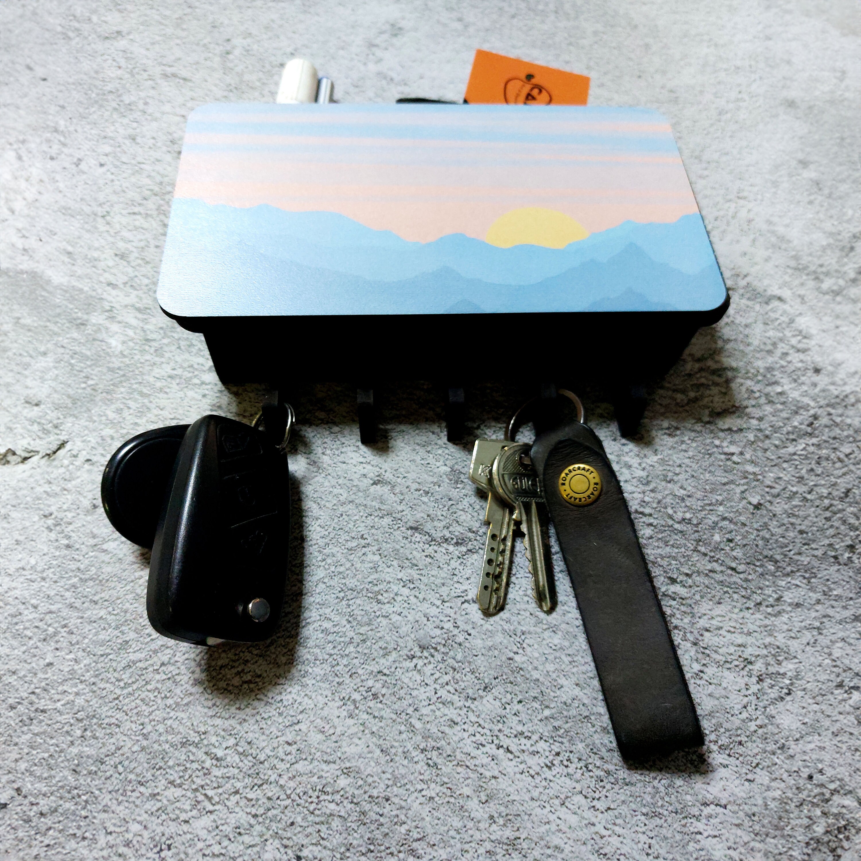 Sunset Wall Organizer Key and Wallet Holder Letter Holder Etsy