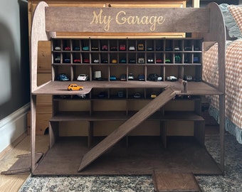 Hölzerne Spielzeugauto-Garage, Spielzeug für Kleinkinder, Spielzeugauto-Lagerung, Spielzeugauto-Parkplatz, Garagenrampe, Baby Cars Lagerung, Geburtstagsgeschenk