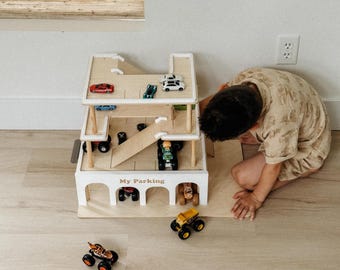 Toy Car Storage, Toy Garage Playset for Boy 3 4 5 Years Old, Multi-Level Parking, Toddler Birthday Gift