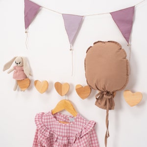 Heart Hooks, Kids Wall Hooks, Heart Shape Hooks, Kids Coat Rack, Kids Bedroom Decor, Wooden Hooks, Girl Room, Wooden Wall Hooks