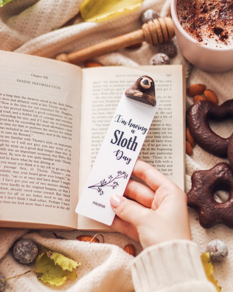 Bookmark Sloth Art Sloth Design Sloth Gift Custom Etsy