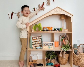 Estantería infantil, estantería de juegos, estantería personalizada, estantería ecológica, almacenamiento para el hogar, biblioteca infantil, decoración de guardería, estantería para libros, estantería para juguetes