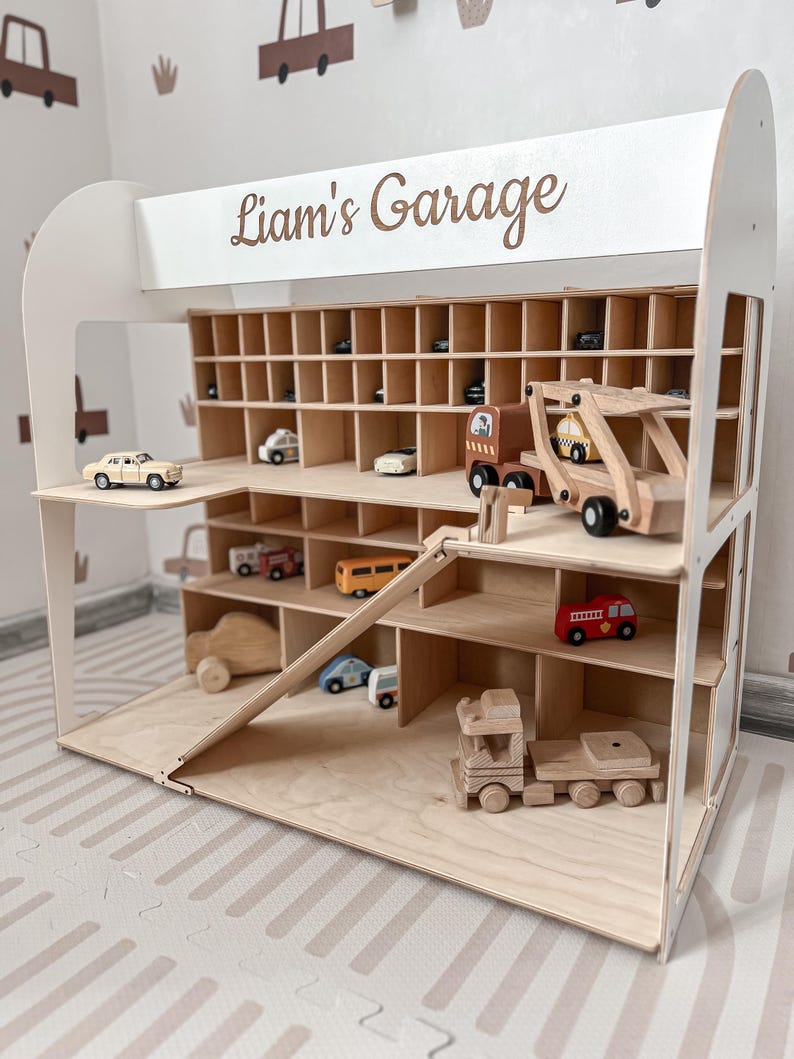 Wooden Toy Car Garage