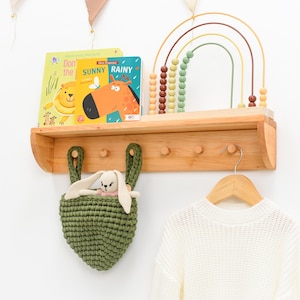 Nursery Wall Bookshelf, Nursery Furniture, Floating Shelf, Small Space Shelf, Baby Room Decoration, Wooden Shelf, Nursery Shelves