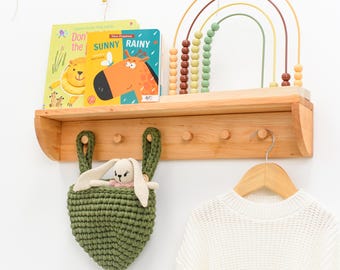 Nursery Wall Bookshelf, Nursery Furniture, Floating Shelf, Small Space Shelf, Baby Room Decoration, Wooden Shelf, Nursery Shelves