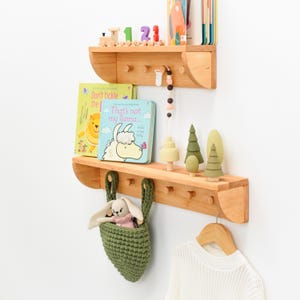 Nursery Wall Bookshelf, Wooden Shelf, Nursery Shelves, Baby Book Shelf, Nursery Furniture, Baby Wall Shelf, Wooden Baby Book Shelf